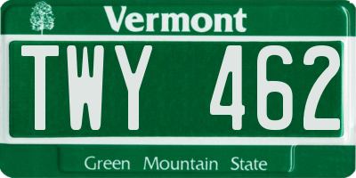 VT license plate TWY462