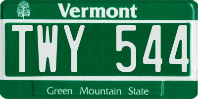 VT license plate TWY544