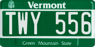 VT license plate TWY556