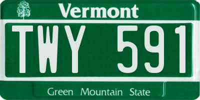 VT license plate TWY591