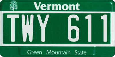 VT license plate TWY611