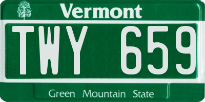 VT license plate TWY659