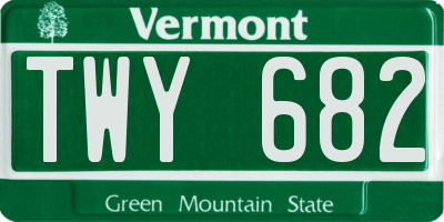VT license plate TWY682