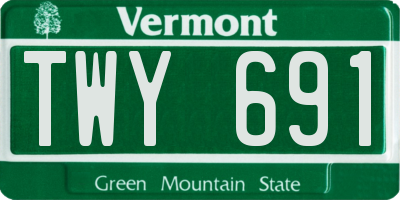 VT license plate TWY691