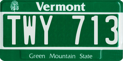 VT license plate TWY713