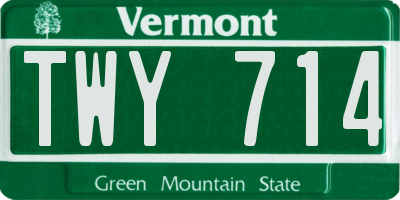 VT license plate TWY714