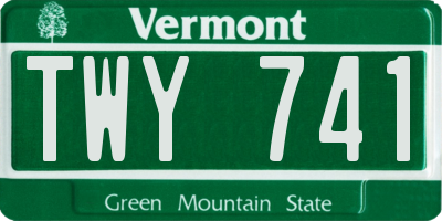 VT license plate TWY741