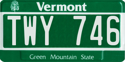VT license plate TWY746