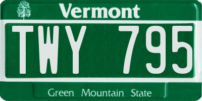 VT license plate TWY795
