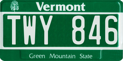 VT license plate TWY846