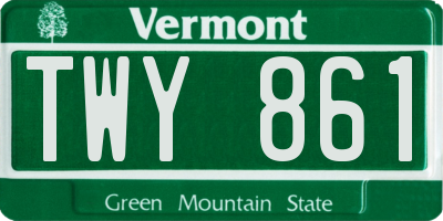 VT license plate TWY861