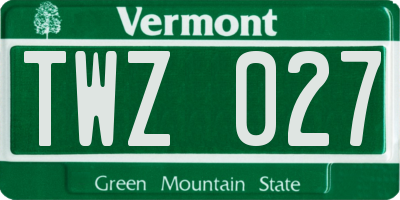 VT license plate TWZ027