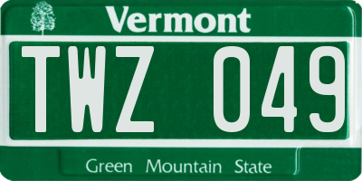 VT license plate TWZ049