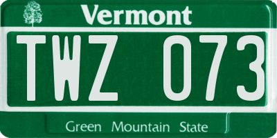 VT license plate TWZ073