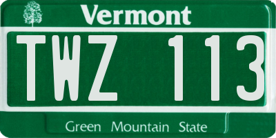 VT license plate TWZ113