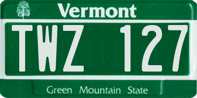 VT license plate TWZ127
