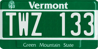 VT license plate TWZ133