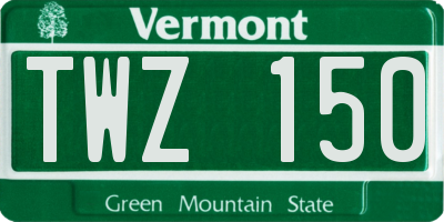 VT license plate TWZ150