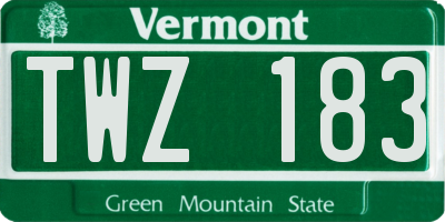 VT license plate TWZ183