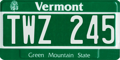 VT license plate TWZ245