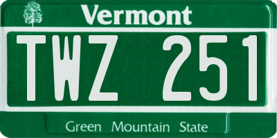 VT license plate TWZ251