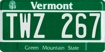 VT license plate TWZ267