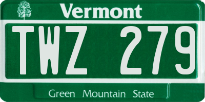 VT license plate TWZ279