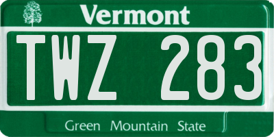 VT license plate TWZ283