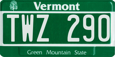 VT license plate TWZ290