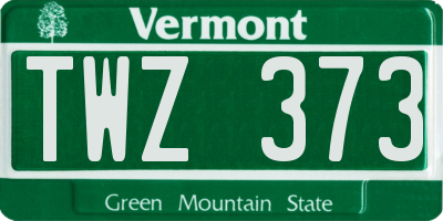 VT license plate TWZ373