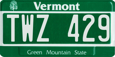 VT license plate TWZ429