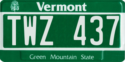 VT license plate TWZ437