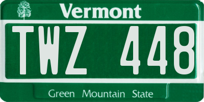 VT license plate TWZ448