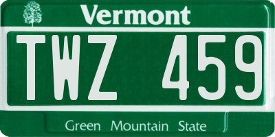 VT license plate TWZ459