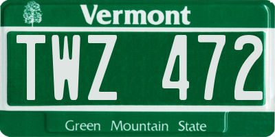 VT license plate TWZ472