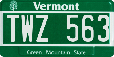 VT license plate TWZ563
