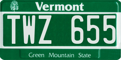 VT license plate TWZ655