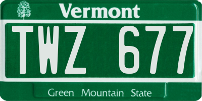 VT license plate TWZ677