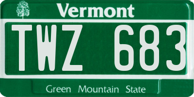 VT license plate TWZ683