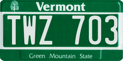 VT license plate TWZ703