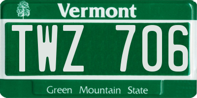 VT license plate TWZ706
