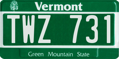 VT license plate TWZ731