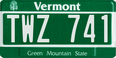 VT license plate TWZ741