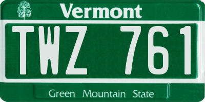 VT license plate TWZ761