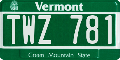 VT license plate TWZ781