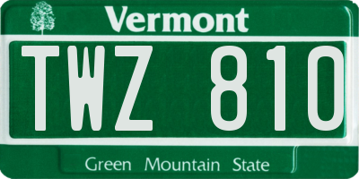 VT license plate TWZ810