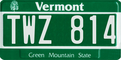 VT license plate TWZ814