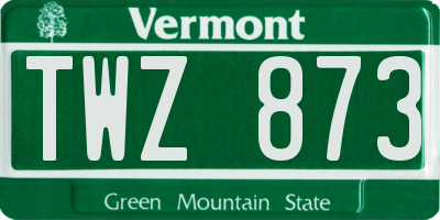 VT license plate TWZ873