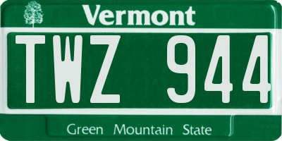 VT license plate TWZ944