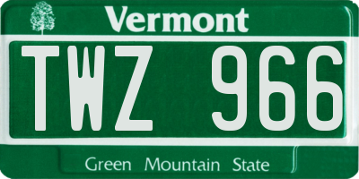 VT license plate TWZ966